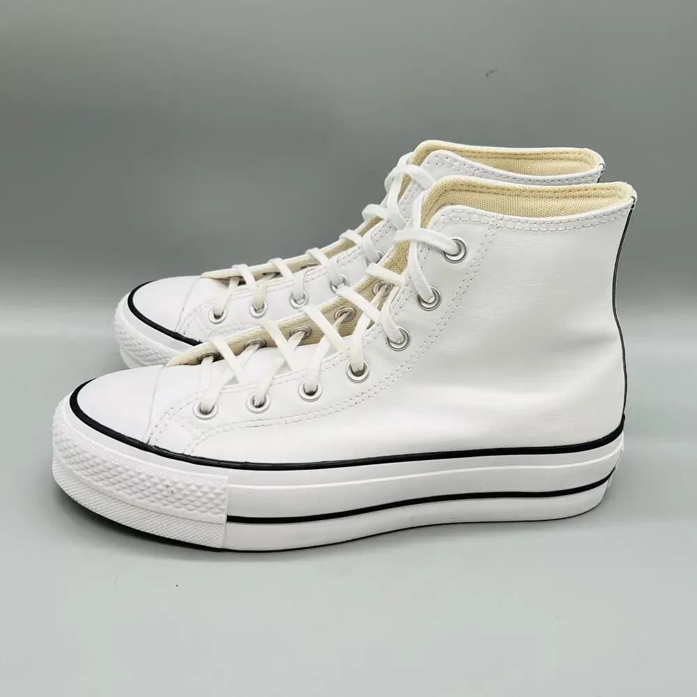 Converse Shoes Women 8.5 White Leather All Star 2 High Top Platform Sneaker